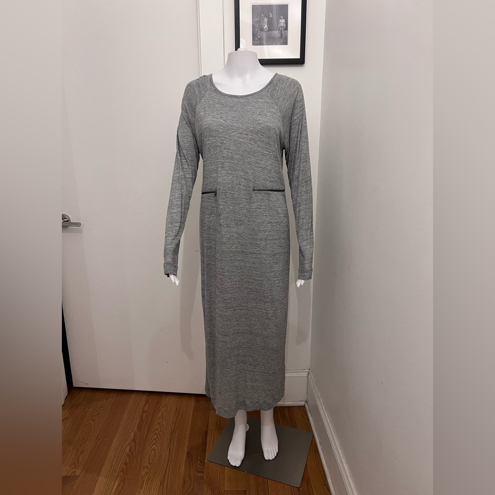 Gray Long Sleeve Maxi Dress